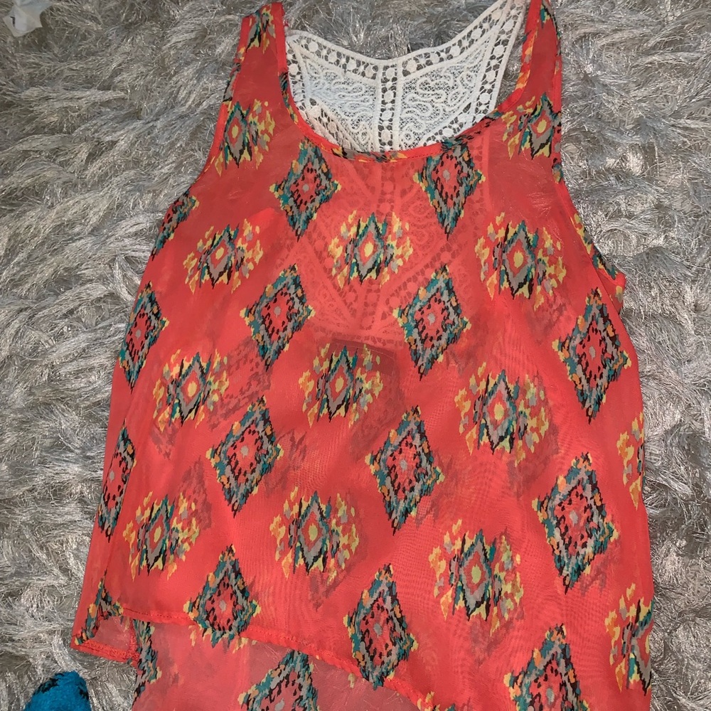 Sheer Aztec Blouse